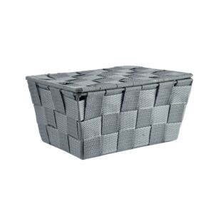 Wenko Bathroom Basket with Lid Grey Wenko Bathroom Basket with Lid Grey